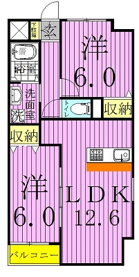 Ｖａｉｎｑｕｅｕｒ 407号室 間取り
