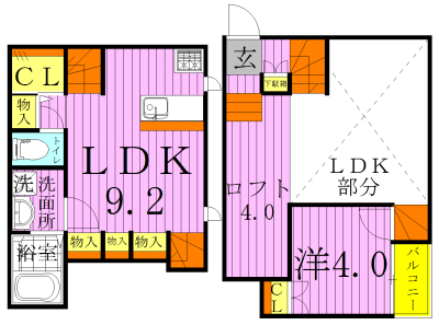 CB柏KAJIN 105号室 間取り