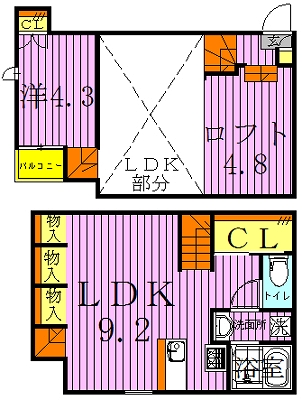 CB柏KAJIN 202号室 間取り