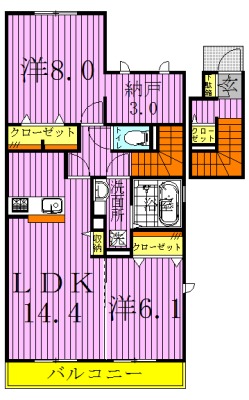 ブリエⅡ 201号室 間取り