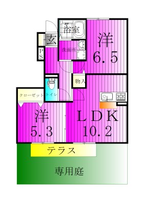 パークス中野台 102号室 間取り