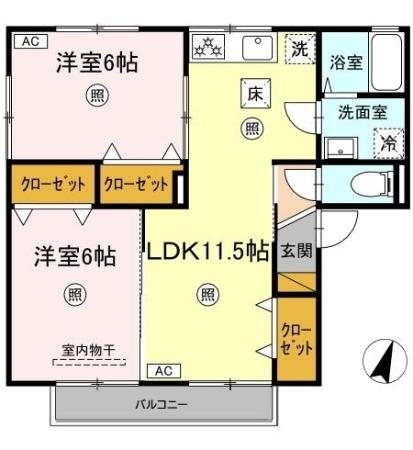 フラワーハイツ中野Ａ 101号室 間取り
