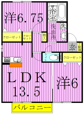 フローラルＣ 201号室 間取り