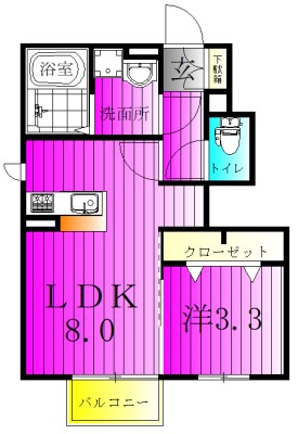 アンベリールⅡ 102号室 間取り