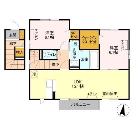 ワンリーフA 2Ｆ号室 間取り