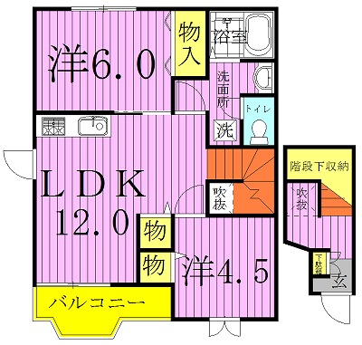 エレガンテカーサⅡ 202号室 間取り