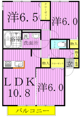 メビウスＡ 105号室 間取り