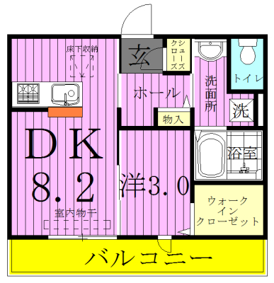クレア 102号室 間取り
