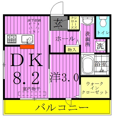 クレア 107号室 間取り