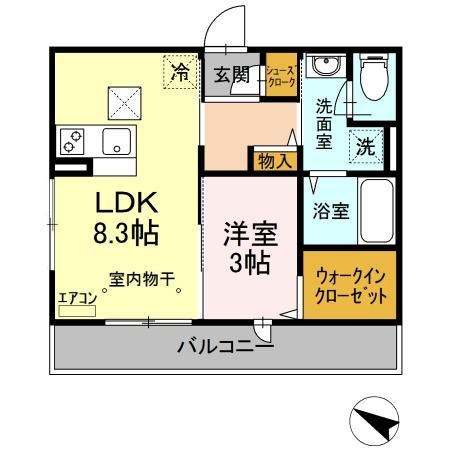 クレア 107号室 間取り
