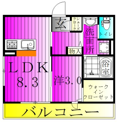 クレア 307号室 間取り