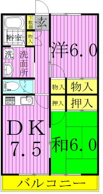 スカイビレッジ 201号室 間取り