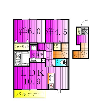 セジュールⅥ 202号室 間取り