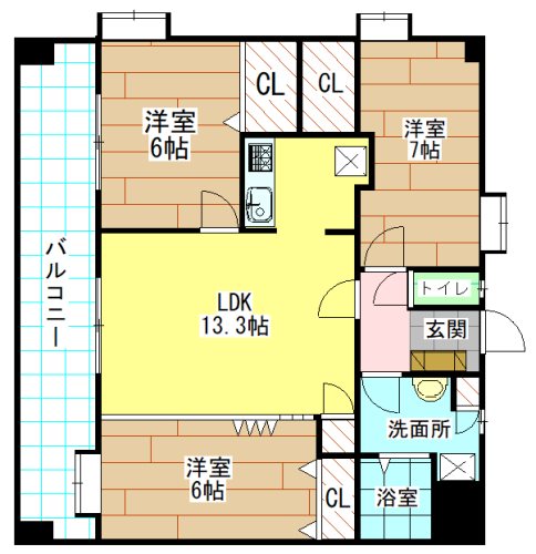 ニューリバー九工大駅前 間取り