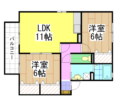 クレール塚の原B棟 間取り