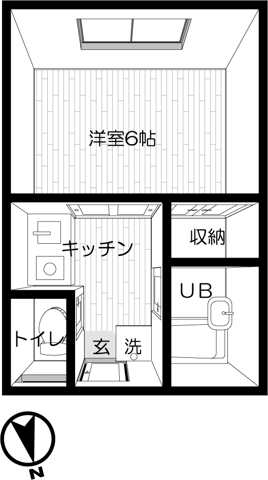 エルリオ玉堤 102号室 間取り