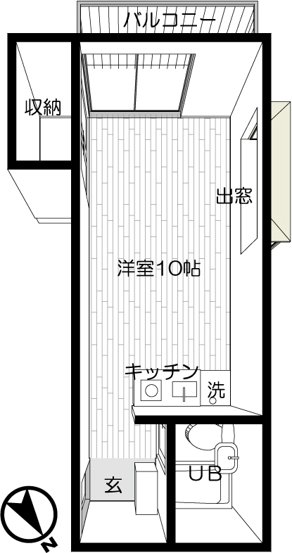 グローリー玉堤 203号室 間取り