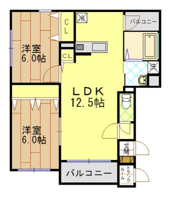 BrioTeracce仙台落合A 間取り