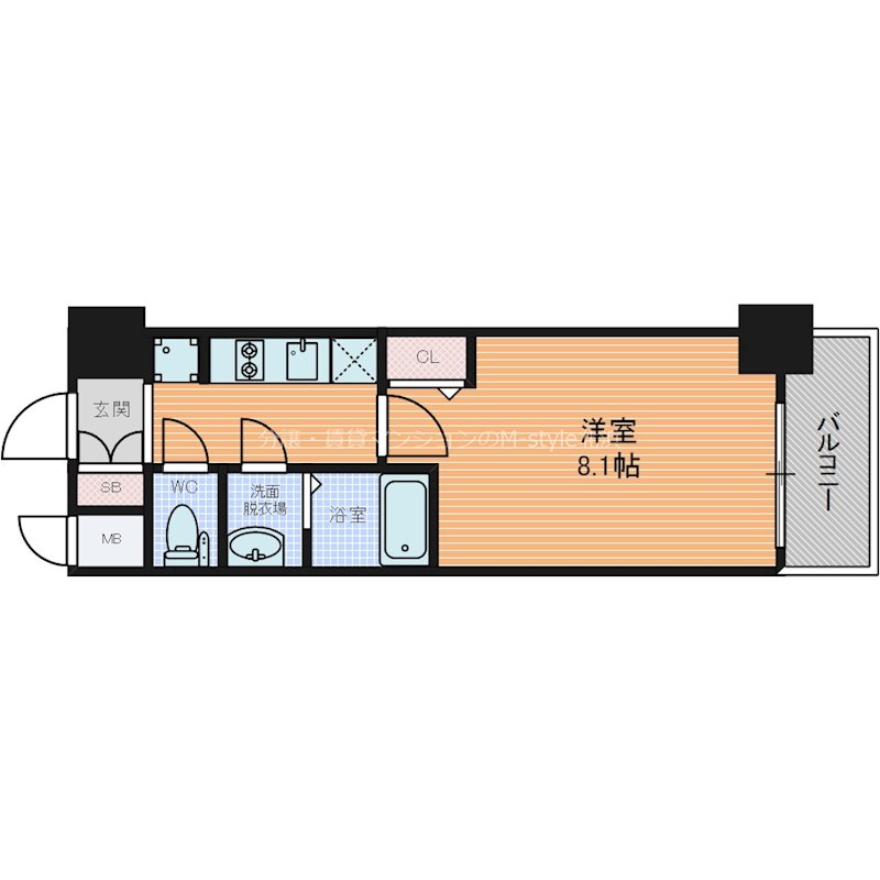 プレサンス谷町九丁目駅前 間取り