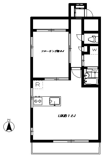 フレア２０００ ２Ａ号室 間取り