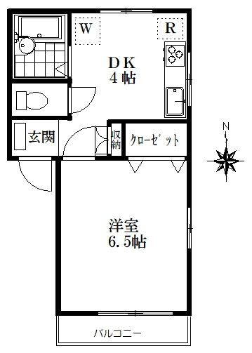 ドミール９１ １０２号室 間取り