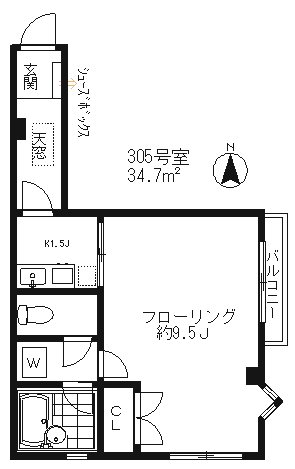 バッカスかが ３０５号室 間取り