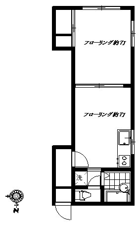 青木コーポ １０２号室 間取り