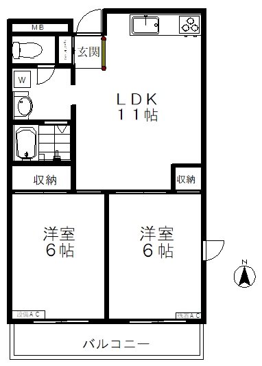 田野和レジデンス 303号室 間取り