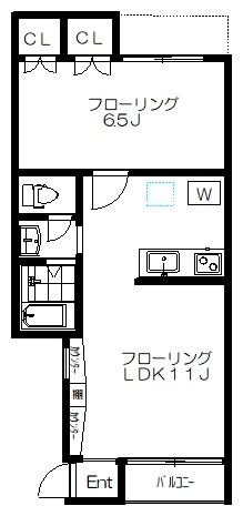 メゾンジュメル 204号室 間取り