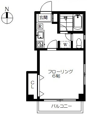 パーシモンコート  １０６号室 間取り