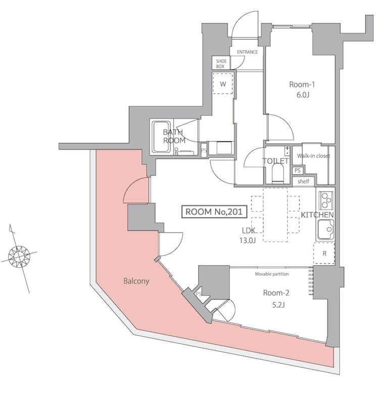 BREEZE　TERRACE　奥沢 ２０１号室 間取り