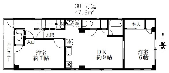 田中ビル ３０１号室 間取り