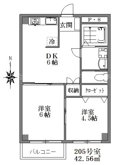 鯉沼ビル   ２０５号室 間取り