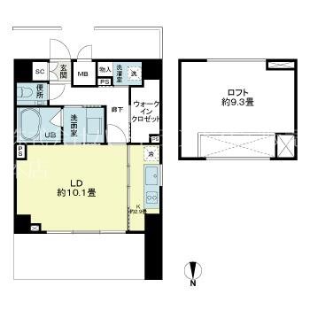 ベルファース奥沢最上階 ７０１号室 間取り