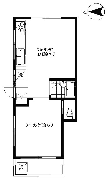 ユカリコーポ  １０１号室 間取り