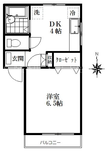 ドミール９１ ２０２号室 間取り