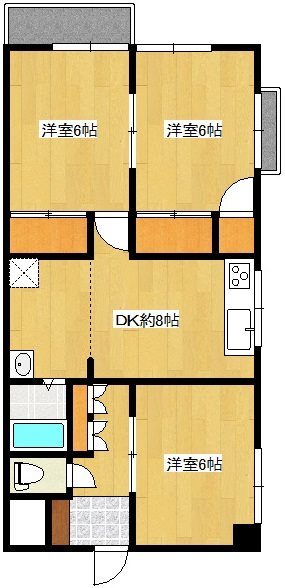 鶴見平和プラザマンション 106号室 間取り