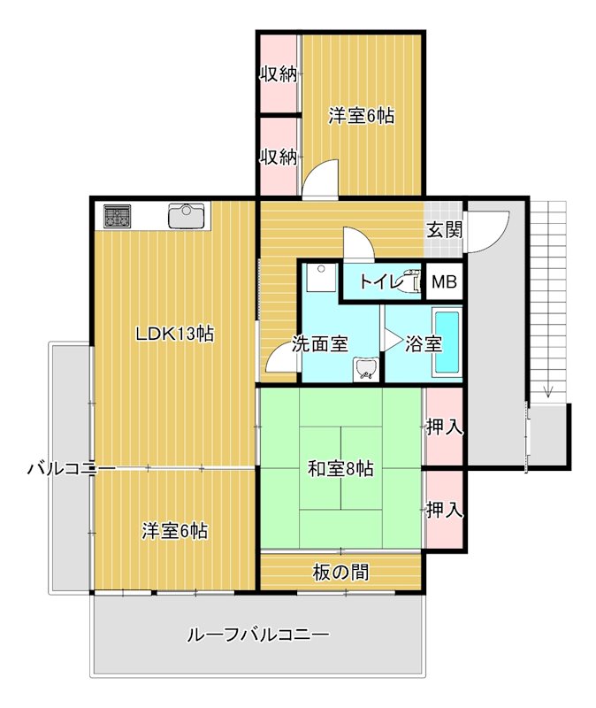 サンシャイン二本木 間取り図