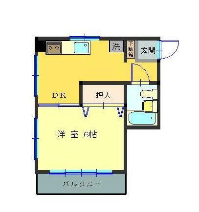 第２ニューツルミビル 401号室 間取り