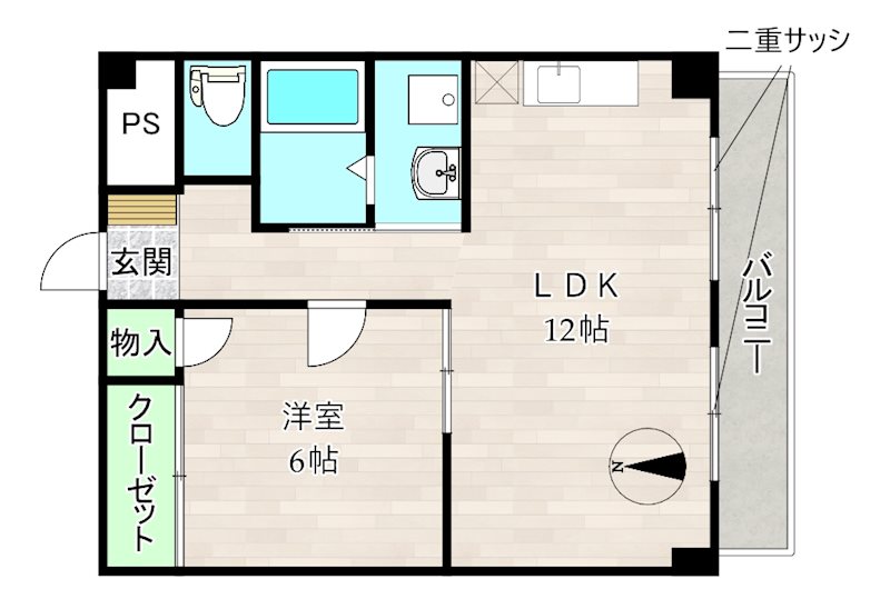パレス鶴見 305号室 間取り
