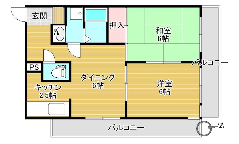 佐久間サンライズマンションA 404号室 間取り