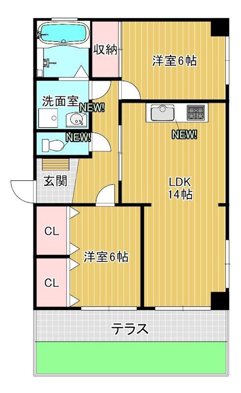 シャトレ矢向 B101号室 間取り