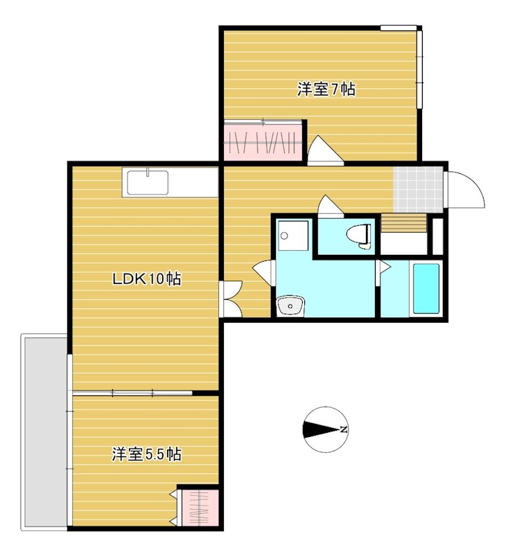 サンシャイン二本木 B-301号室 間取り