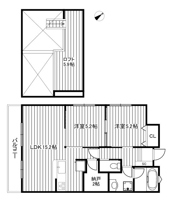 ヒルズ城北 間取り