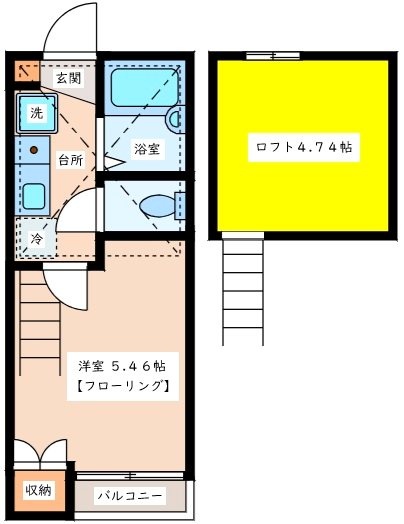 Ｃａｓｔｌｅ２１ ２０２号室 間取り