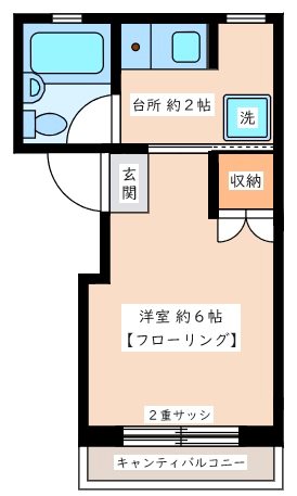 エヴァグリーンアパート ２０２号室 間取り