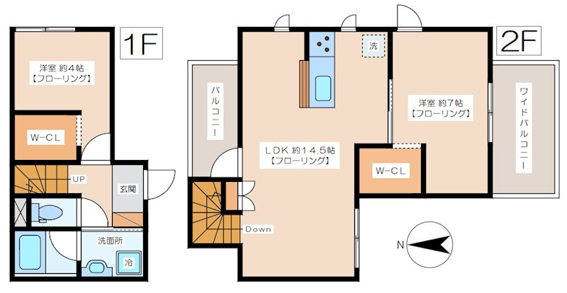ラシュレ Ｂ号室 間取り