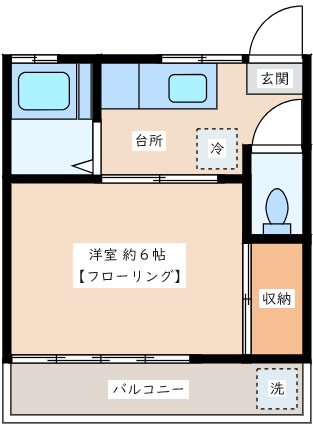 メゾンもり 202号室 間取り
