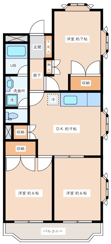 メゾン・ボヌール１５ ２０６号室 間取り