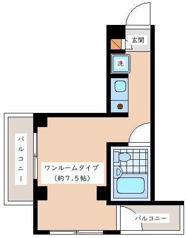 クレードル中原 ２０１号室 間取り
